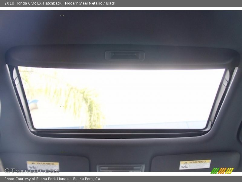 Modern Steel Metallic / Black 2018 Honda Civic EX Hatchback