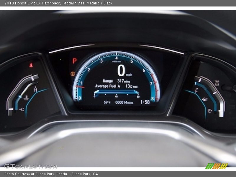Modern Steel Metallic / Black 2018 Honda Civic EX Hatchback