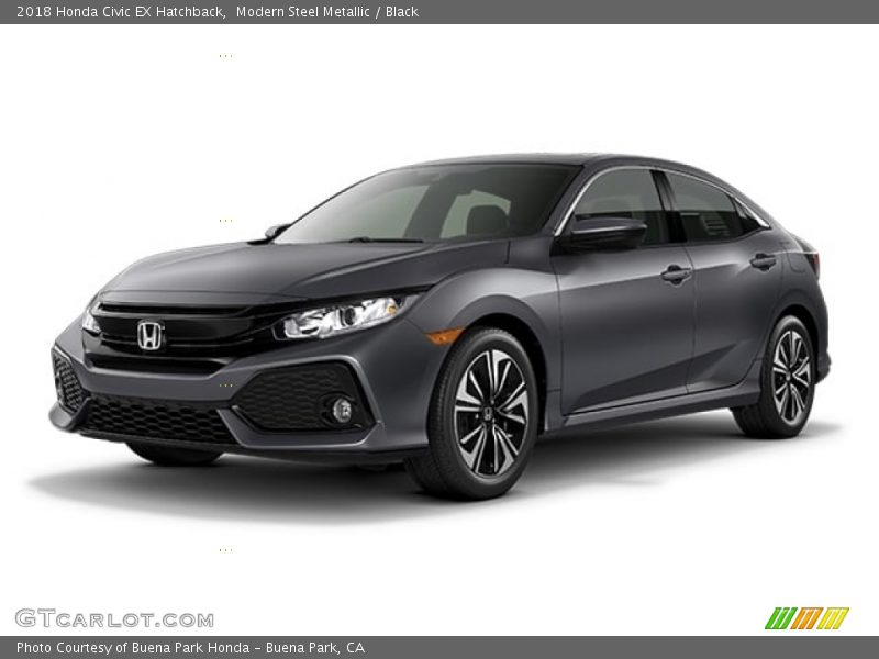 Modern Steel Metallic / Black 2018 Honda Civic EX Hatchback
