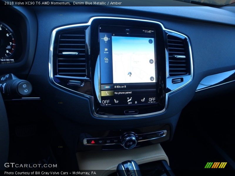 Denim Blue Metallic / Amber 2018 Volvo XC90 T6 AWD Momentum