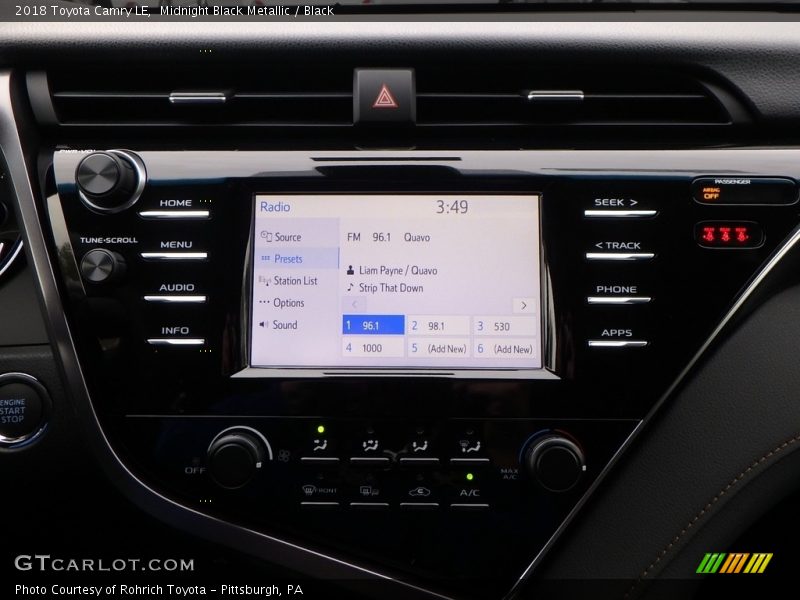 Midnight Black Metallic / Black 2018 Toyota Camry LE
