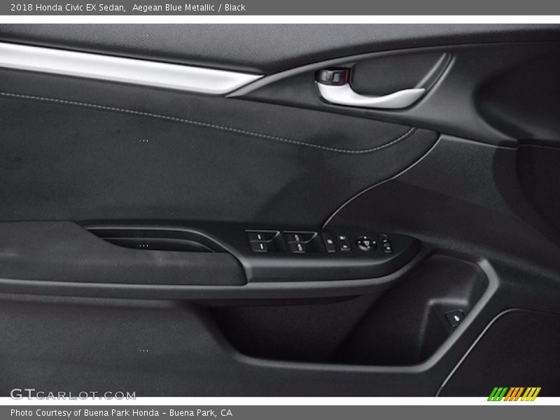 Aegean Blue Metallic / Black 2018 Honda Civic EX Sedan