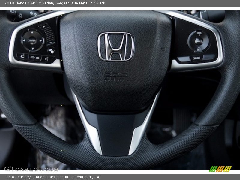 Aegean Blue Metallic / Black 2018 Honda Civic EX Sedan