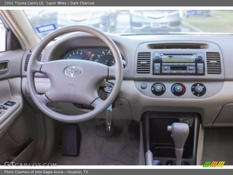 Super White / Dark Charcoal 2002 Toyota Camry LE