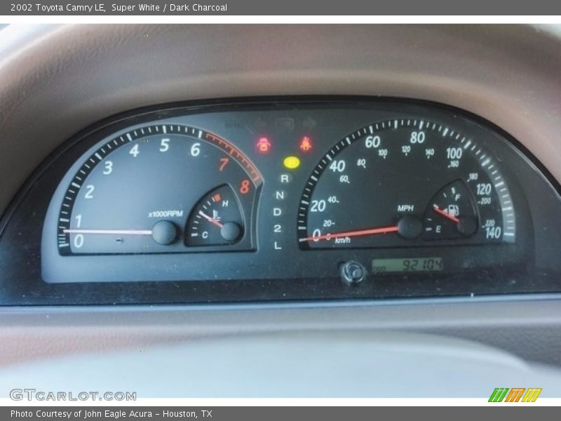 Super White / Dark Charcoal 2002 Toyota Camry LE