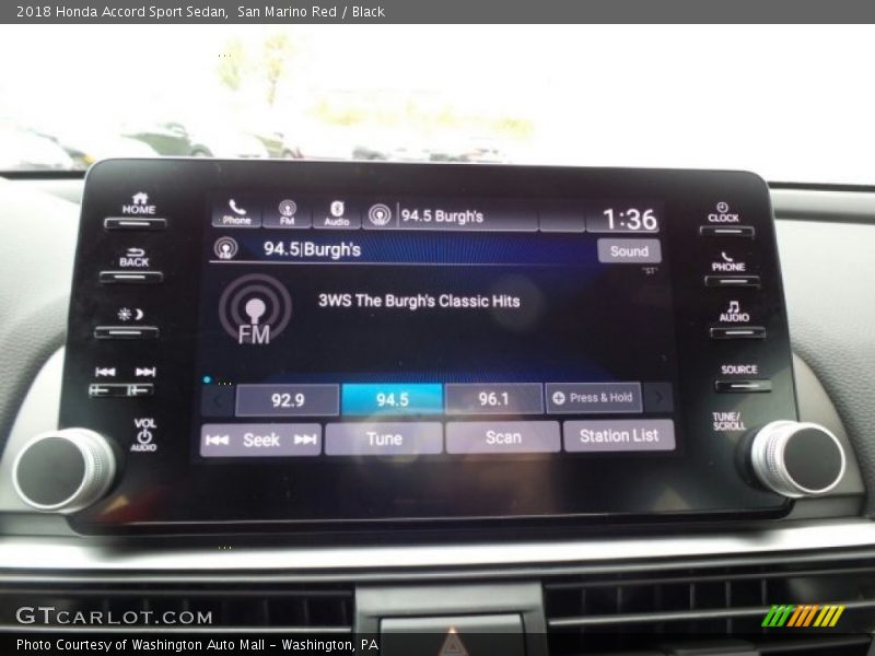 Controls of 2018 Accord Sport Sedan