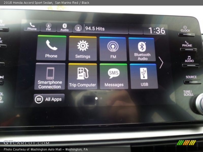 Controls of 2018 Accord Sport Sedan