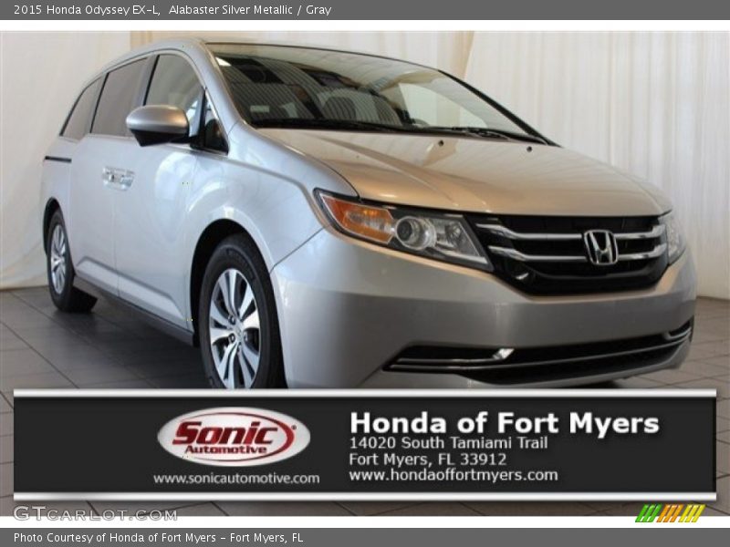 Alabaster Silver Metallic / Gray 2015 Honda Odyssey EX-L