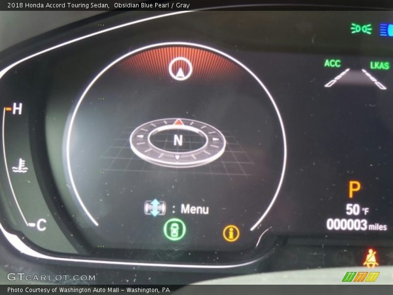 Obsidian Blue Pearl / Gray 2018 Honda Accord Touring Sedan