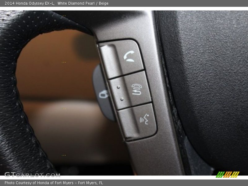White Diamond Pearl / Beige 2014 Honda Odyssey EX-L