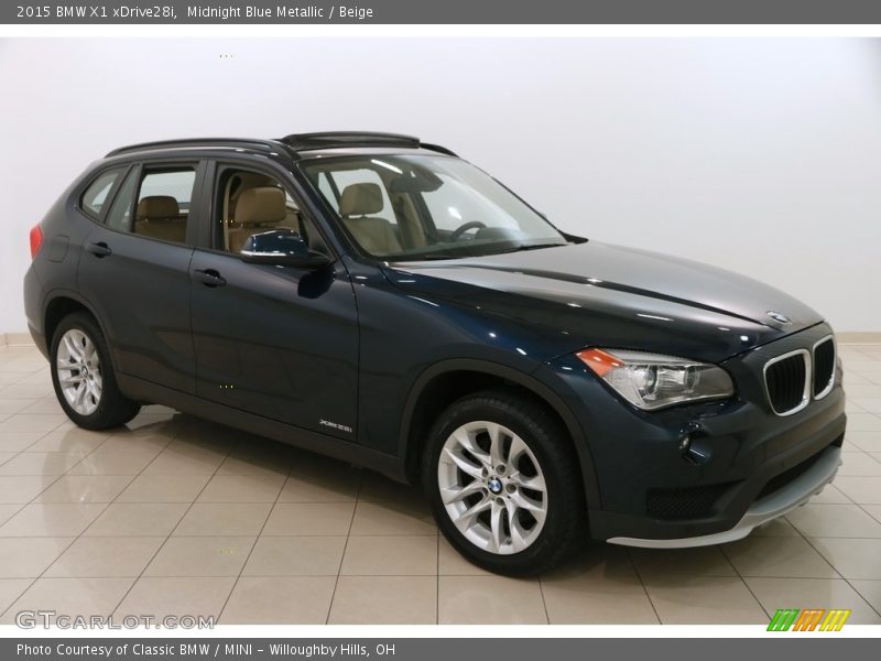 Midnight Blue Metallic / Beige 2015 BMW X1 xDrive28i