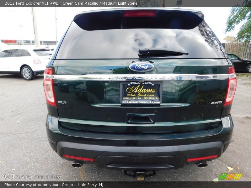 Green Gem Metallic / Medium Light Stone 2013 Ford Explorer XLT 4WD