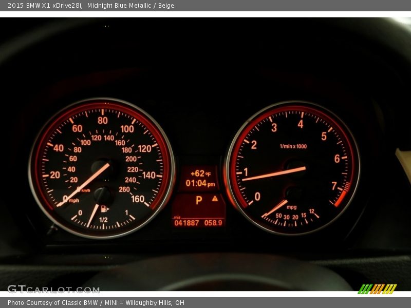 Midnight Blue Metallic / Beige 2015 BMW X1 xDrive28i