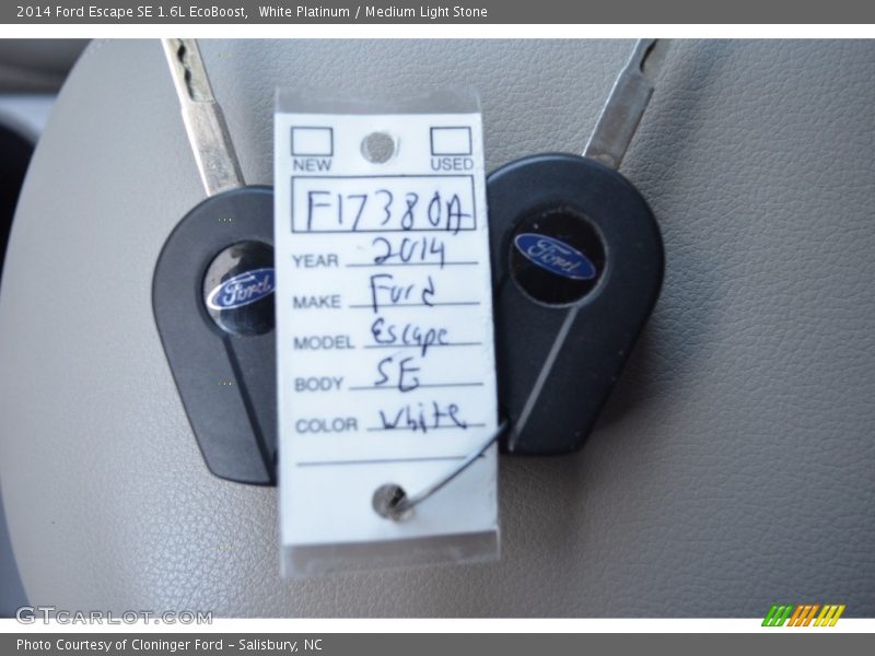 White Platinum / Medium Light Stone 2014 Ford Escape SE 1.6L EcoBoost