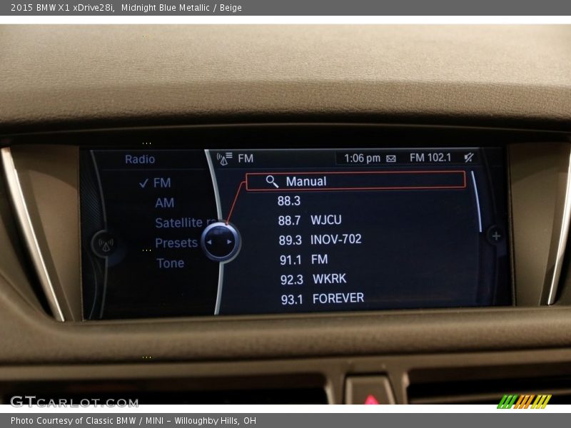 Midnight Blue Metallic / Beige 2015 BMW X1 xDrive28i