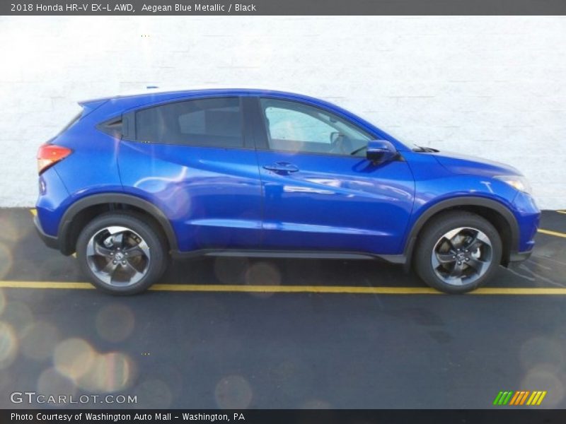 Aegean Blue Metallic / Black 2018 Honda HR-V EX-L AWD