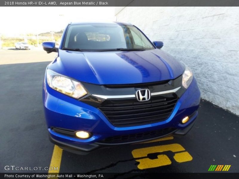 Aegean Blue Metallic / Black 2018 Honda HR-V EX-L AWD