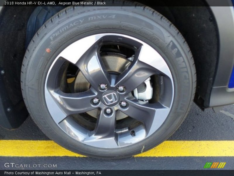 Aegean Blue Metallic / Black 2018 Honda HR-V EX-L AWD