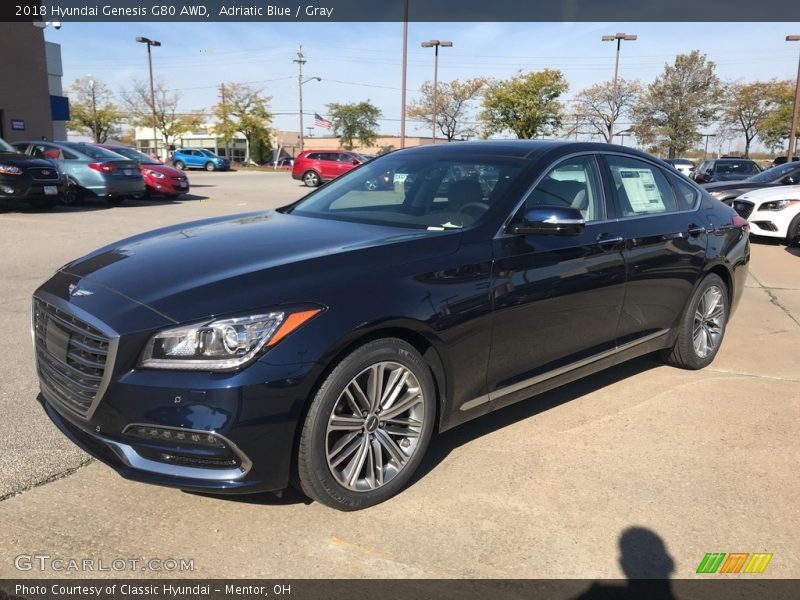 Adriatic Blue / Gray 2018 Hyundai Genesis G80 AWD