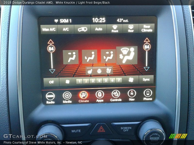 White Knuckle / Light Frost Beige/Black 2018 Dodge Durango Citadel AWD