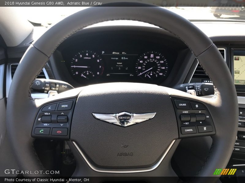 Adriatic Blue / Gray 2018 Hyundai Genesis G80 AWD