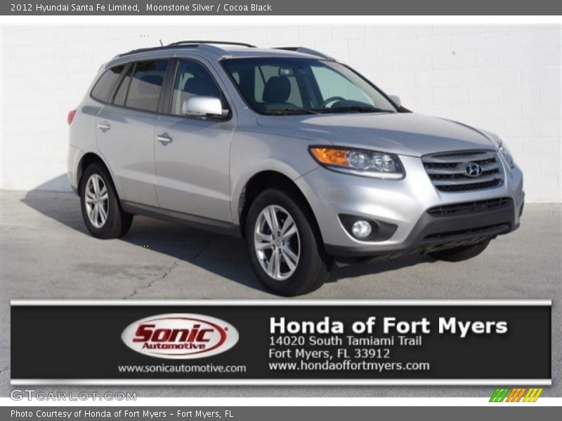 Moonstone Silver / Cocoa Black 2012 Hyundai Santa Fe Limited