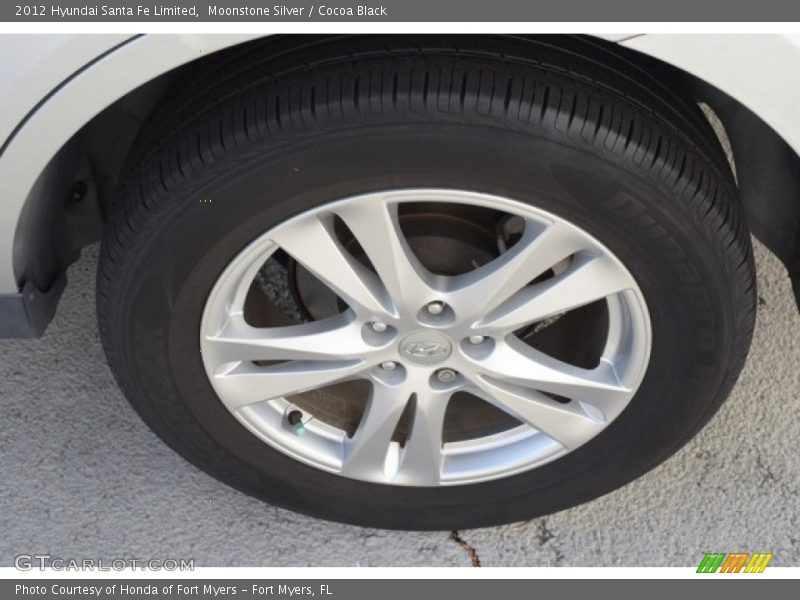 Moonstone Silver / Cocoa Black 2012 Hyundai Santa Fe Limited