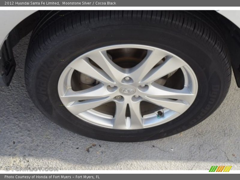 Moonstone Silver / Cocoa Black 2012 Hyundai Santa Fe Limited