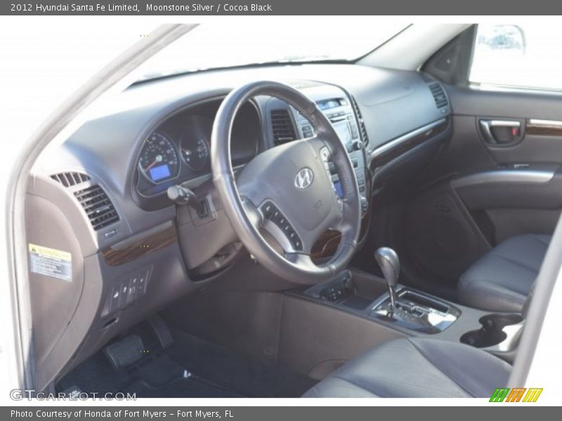 Moonstone Silver / Cocoa Black 2012 Hyundai Santa Fe Limited