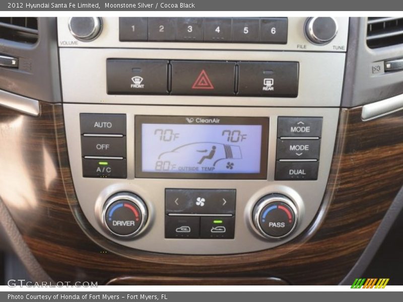 Moonstone Silver / Cocoa Black 2012 Hyundai Santa Fe Limited