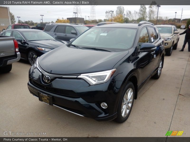 Galactic Aqua Mica / Black 2018 Toyota RAV4 Platinum AWD