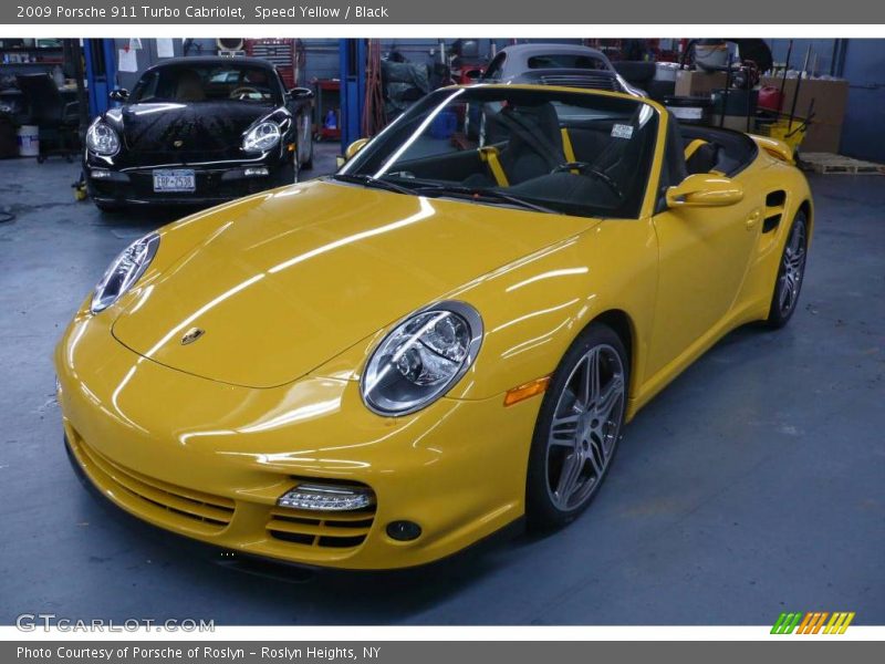 Speed Yellow / Black 2009 Porsche 911 Turbo Cabriolet