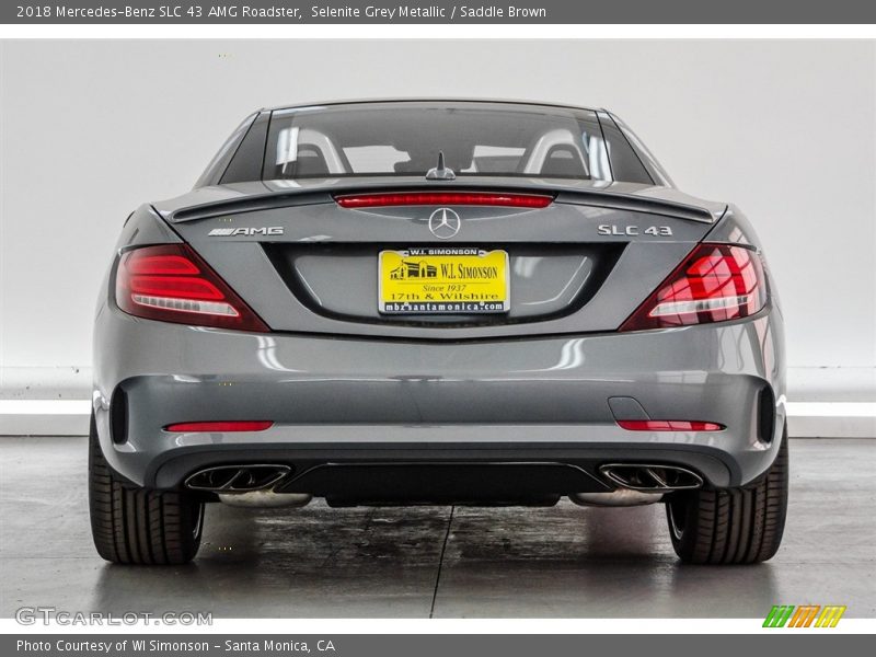 Selenite Grey Metallic / Saddle Brown 2018 Mercedes-Benz SLC 43 AMG Roadster