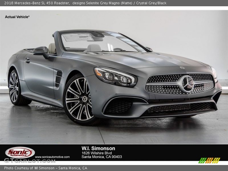 designo Selenite Grey Magno (Matte) / Crystal Grey/Black 2018 Mercedes-Benz SL 450 Roadster