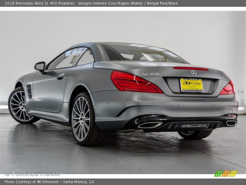 designo Selenite Grey Magno (Matte) / Bengal Red/Black 2018 Mercedes-Benz SL 450 Roadster