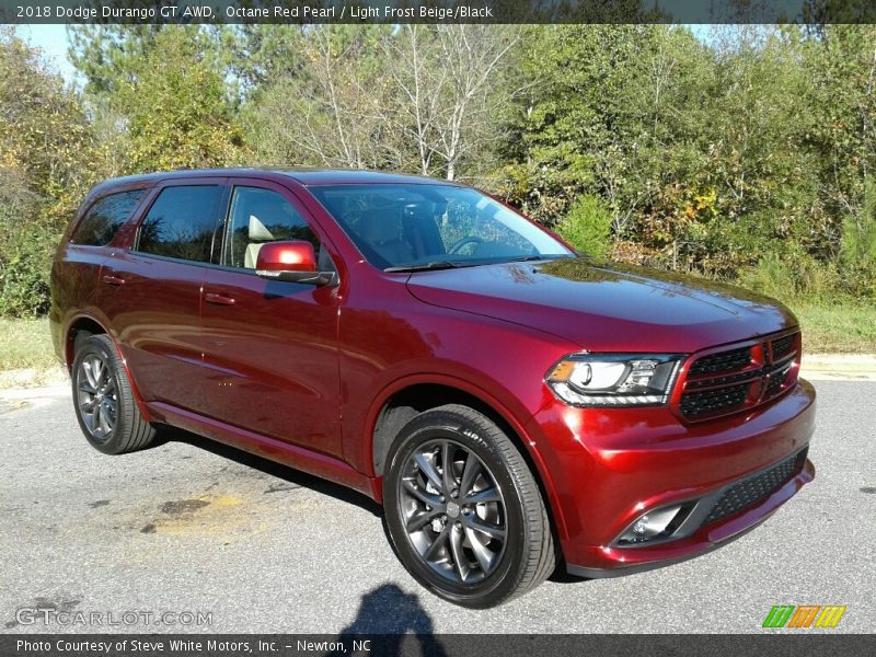 Octane Red Pearl / Light Frost Beige/Black 2018 Dodge Durango GT AWD