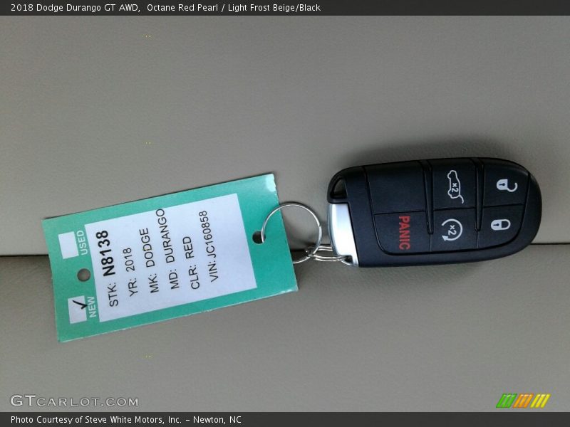 Octane Red Pearl / Light Frost Beige/Black 2018 Dodge Durango GT AWD