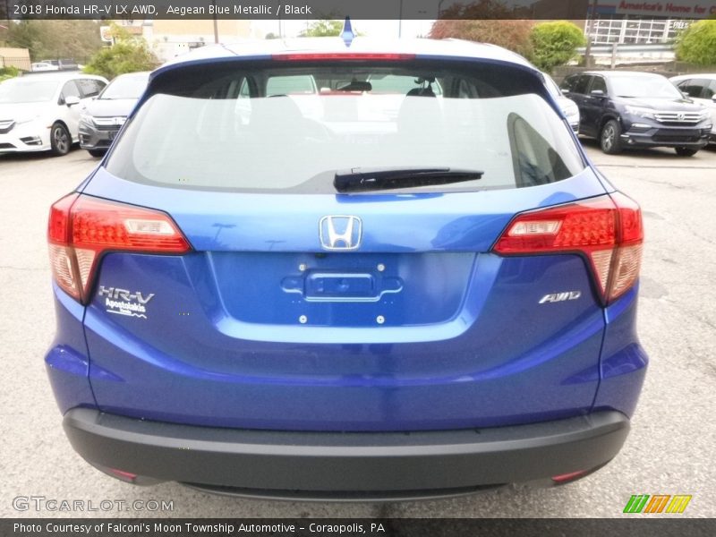 Aegean Blue Metallic / Black 2018 Honda HR-V LX AWD