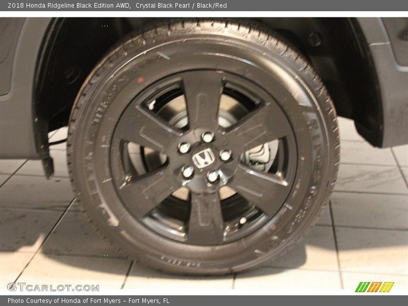 Crystal Black Pearl / Black/Red 2018 Honda Ridgeline Black Edition AWD