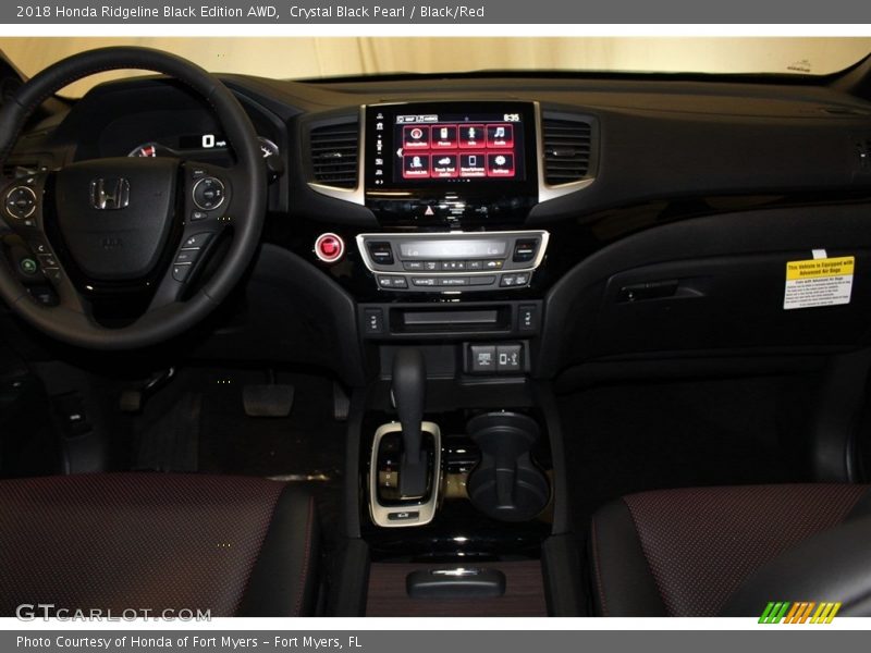 Crystal Black Pearl / Black/Red 2018 Honda Ridgeline Black Edition AWD