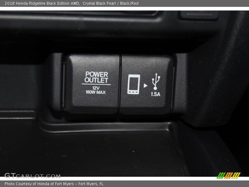 Crystal Black Pearl / Black/Red 2018 Honda Ridgeline Black Edition AWD