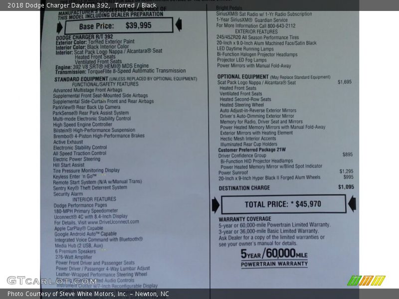 Torred / Black 2018 Dodge Charger Daytona 392