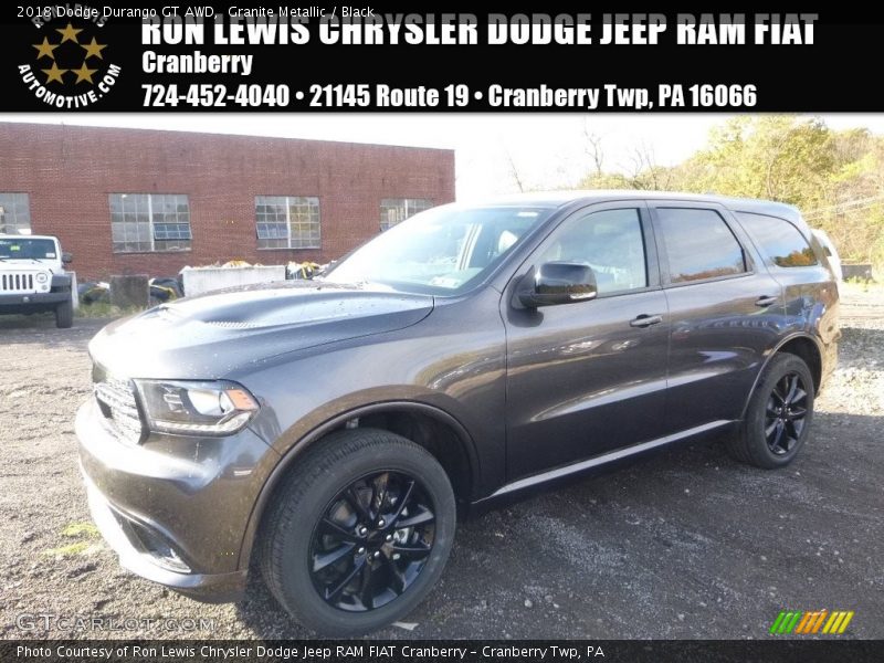 Granite Metallic / Black 2018 Dodge Durango GT AWD