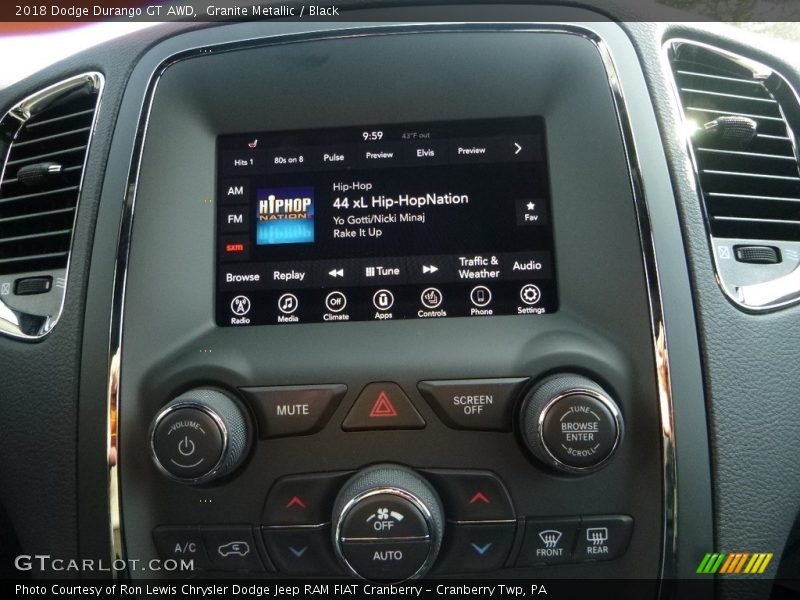 Granite Metallic / Black 2018 Dodge Durango GT AWD