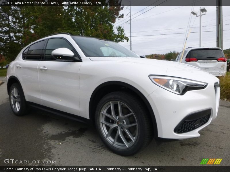 Alfa White / Black/Black 2018 Alfa Romeo Stelvio Ti AWD