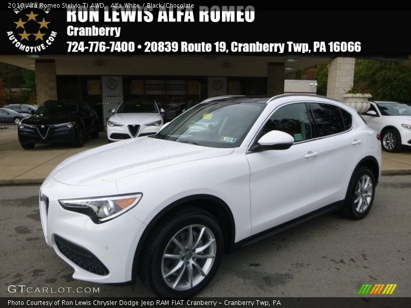 Alfa White / Black/Chocolate 2018 Alfa Romeo Stelvio Ti AWD