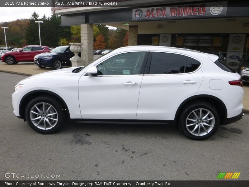 Alfa White / Black/Chocolate 2018 Alfa Romeo Stelvio Ti AWD