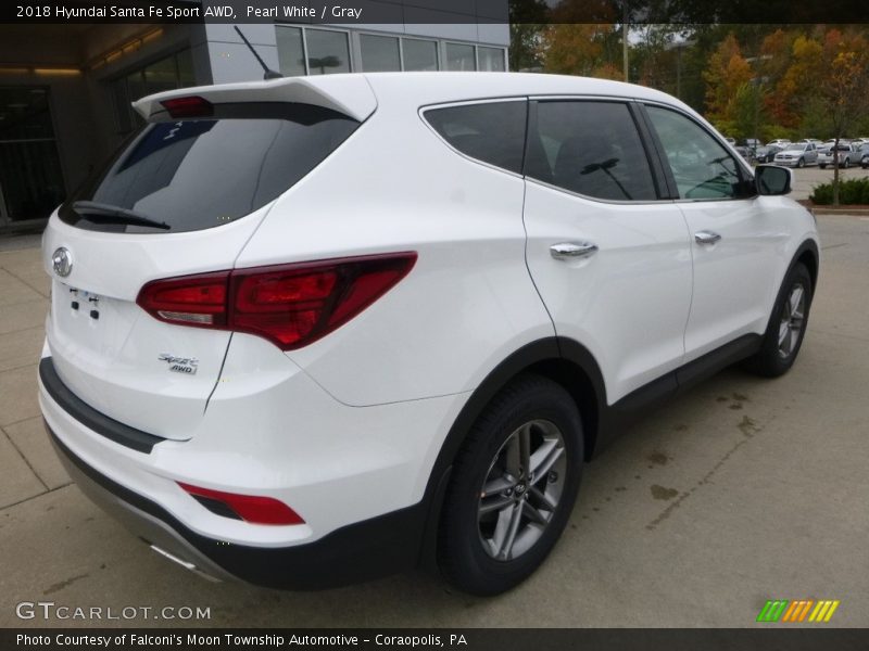 Pearl White / Gray 2018 Hyundai Santa Fe Sport AWD