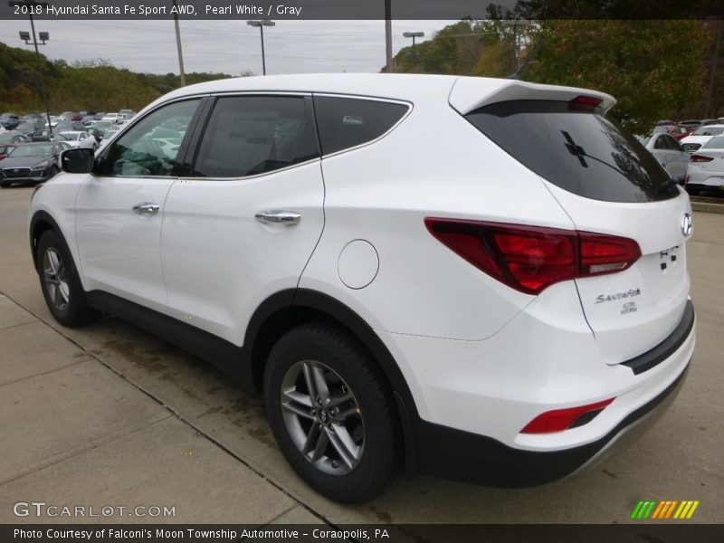Pearl White / Gray 2018 Hyundai Santa Fe Sport AWD
