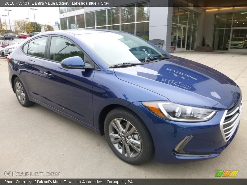 Lakeside Blue / Gray 2018 Hyundai Elantra Value Edition